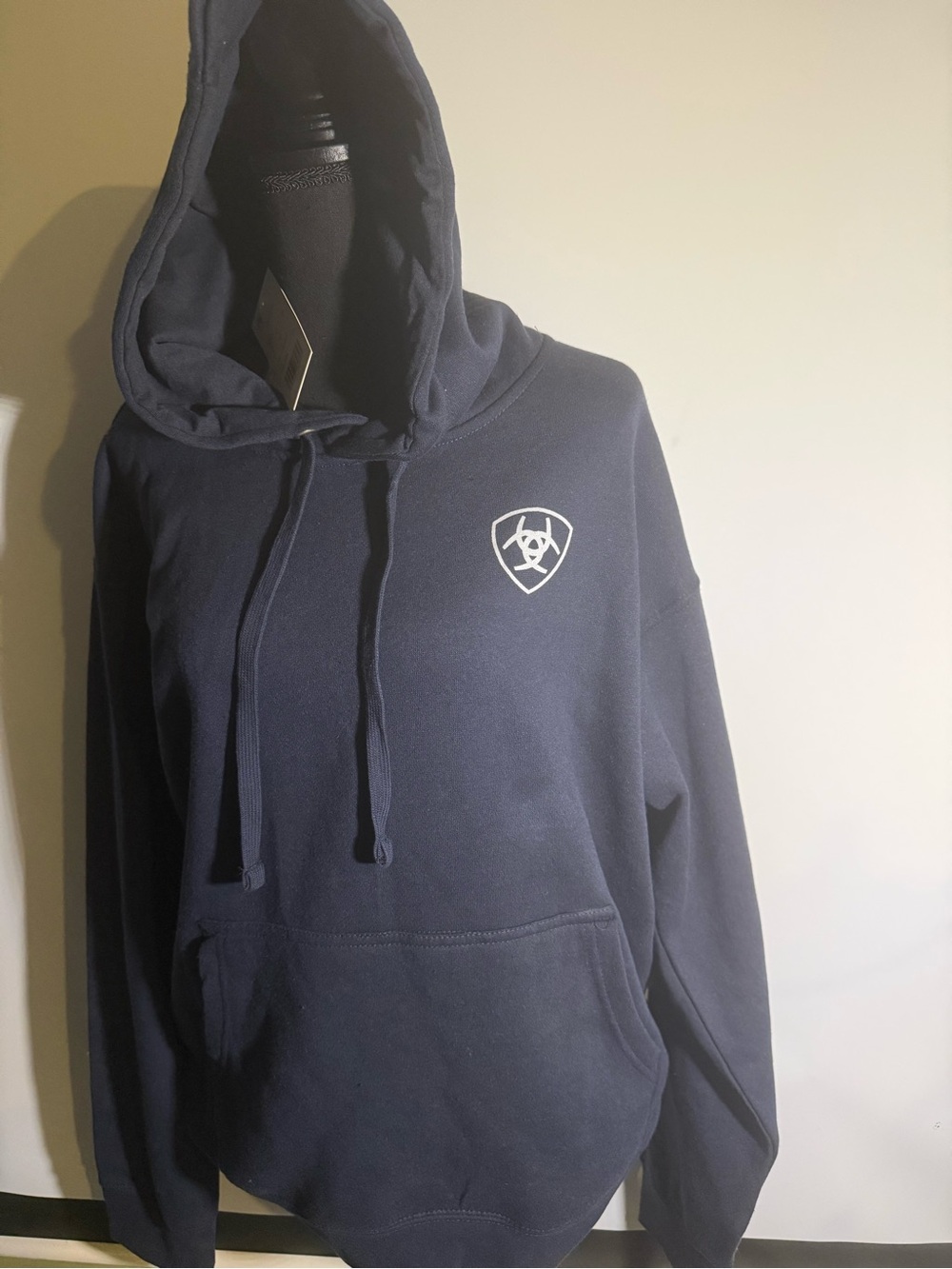 Ariat Navy Men's Large Logo Pullover Hoodie Sweatshirt - NWT